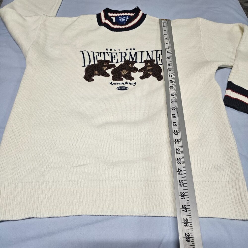 Aelfric Eden Bear Embroidered Pullover Sweater Women's Size Large/L - Picture 7 of 12